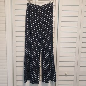 Chico's Black Polka Dot Pants Wide Leg Sz 4
